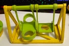 Fisher Price Vintage Little People SWING SET Green and Yellow Swing Set freeship