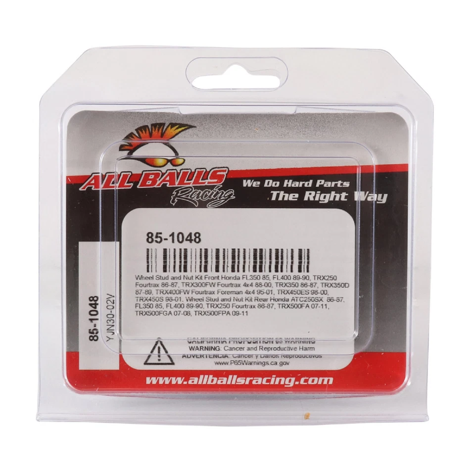 New All Balls Wheel Stud and Nut Kit 85-1048 for Honda TRX 250 Fourtrax 86 87 Foto 4 de 4