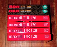 4x Maxell UR 120min  2x RCA Hi-Fi Stereo 90min Audio Cassette Tapes/New Sealed