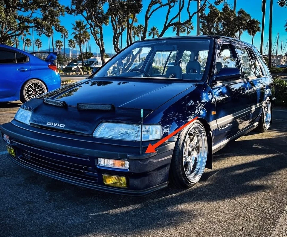 RARO poste de parachoques esquinero delantero Honda Access CIVIC 4ª generación EF EF9 EF8 CRX Foto 3 de 3