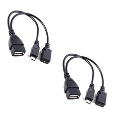 2 Pack OTG Cable Adapter, 2-in-1, Firestick 4K, Storage, Ethernet, Micro