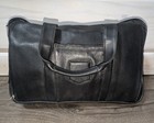 Black Top Grain Leather Briefcase Laptop Messenger Business Bag Multi Pocket — photo 1