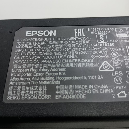 #K) Genuine Epson 48W A471H 24V 2A Power Supply AC ADAPTER! - Bild 2 von 3