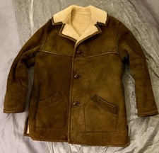 Guaranteed Real Sheepskin Coat, Fits Size M, Vintage, Brown, 70’s, Delboy, Retro