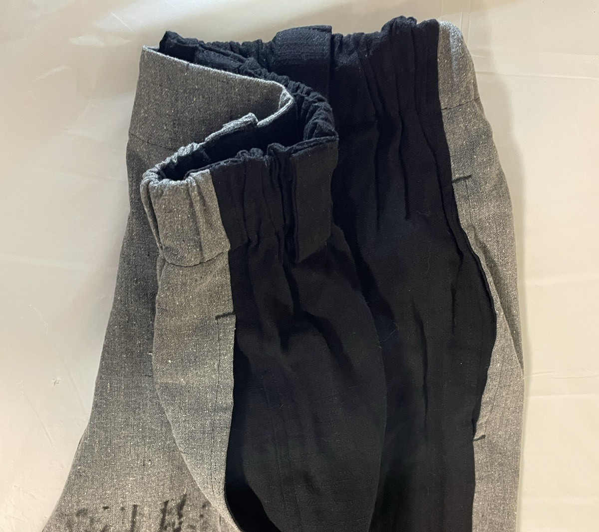 Moyuru Rayon/Linen Gaucho Sarouel Pants Gray Black NWT US Size XS, Japan M