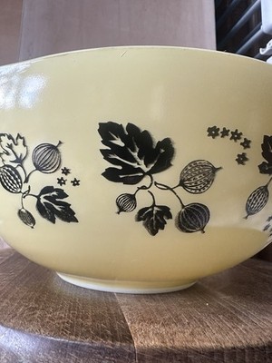Vintage Pyrex Stachelbeere Rührschüssel #444, 50er Jahre gelbes Glas