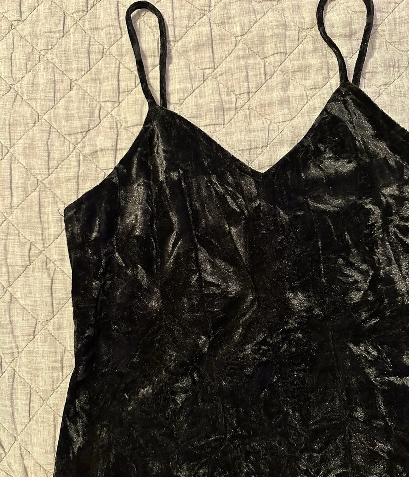 Mini Vestido Angie Para Mujer M Terciopelo Aplastado Correa de Espagueti Capricho Y2K Punk Foto 2 de 4