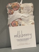 Milkberry Large  Tiny Flowers Baby Swaddling Blankets Newborn Bamboo Girls New