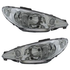 Peugeot 206 2003-2009 Headlights Headlamps Twin Reflector 1 Pair Left Right