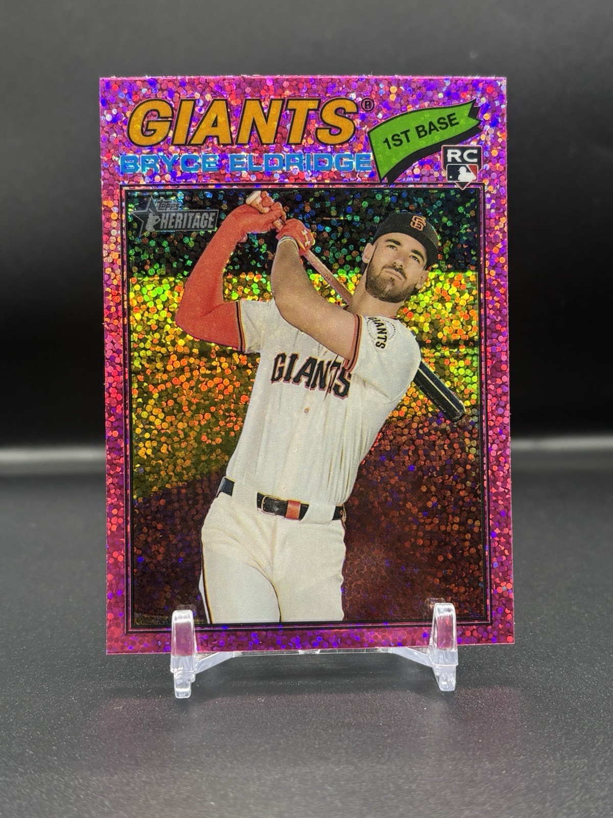 2026 Topps Heritage - Bryce Eldridge #310 Chrome Pink Sparkle Refractor (RC)