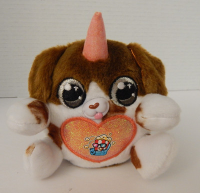Zuru * Rainbocorns ~ 4'' Plush ~ 'Ms Berry' Brown & White Puppycorn * Popcorn
