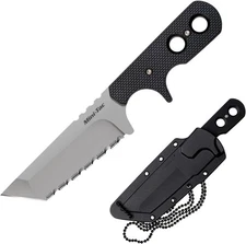 Cold Steel Mini Tac Tanto 3.75" Serrated Fixed Blade Neck Knife w/Sheath