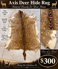 Axis Deer Hide Rug Spotted Brown/White Animal Skin Shape Deer Hide Fur