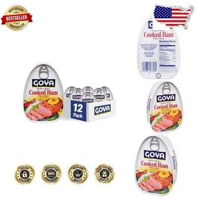Authentic Latin Cooked Ham 16oz - 12 Pack | Juicy, Tender, Boneless & Skinless