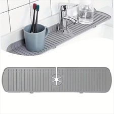 Silicone Faucet Drain Mat Drip Catcher Tray Kitchen Sink Splash Guard Slip Pad