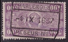 BELGIUM BELGIQUE RAILWAY stamp CANCEL   CHARLEROI - SUD  PESEUR No. 1   1937