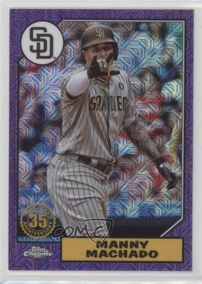2022 Series 1 1987 Topps Chrome Silver Pack Mojo Purple /75 Manny Machado o7m