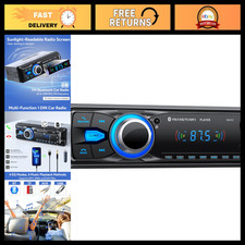 Bluetooth 5.0 Car Radio Stereo, Single DIN with Hands-Free Calling USB/AUX Inp