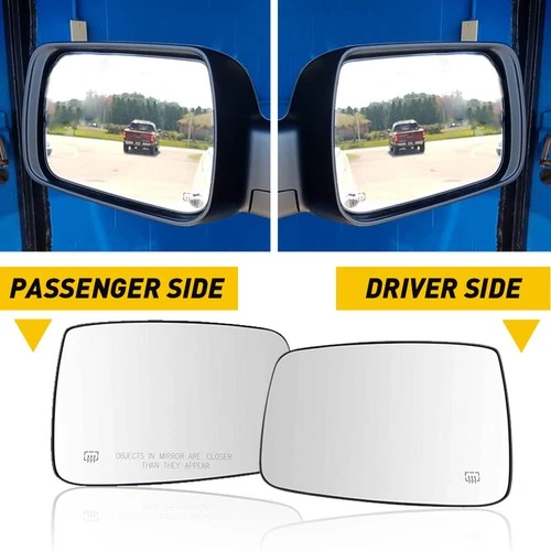 Mirror Glass Power Heated LH RH Pair Set for Dodge Ram 1500 2500 2010-2021