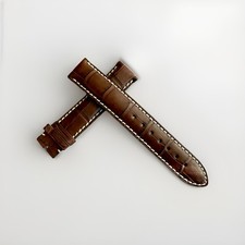 Jacques Lemans 18mm Genuine Alligator Watch Strap - Dark Brown