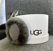 New UGG Earmuffs Charcoal Gray Shearling Sheepskin Cozy Soft