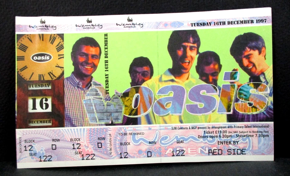 Oasis, Unused Ticket and Wristband, Wembley Arena, Tuesday, 16/12/ 1997-Red Side - Image 2 of 4