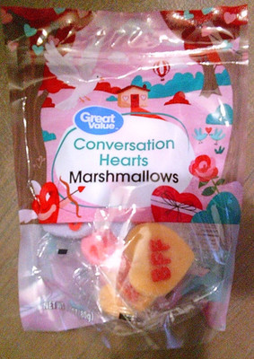 NEW Valentines Day Conversation Hearts Marshmallows 2.82 oz bag