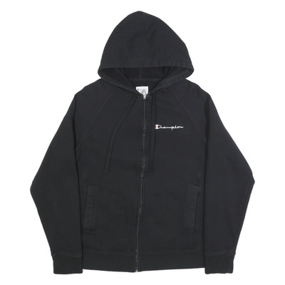 CHAMPION Herren Hoodie schwarz S Reißverschluss Baumwollmischung Sweatshirt Freizeit