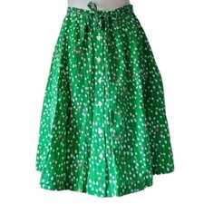 Vintage green tulip print skirt large 14