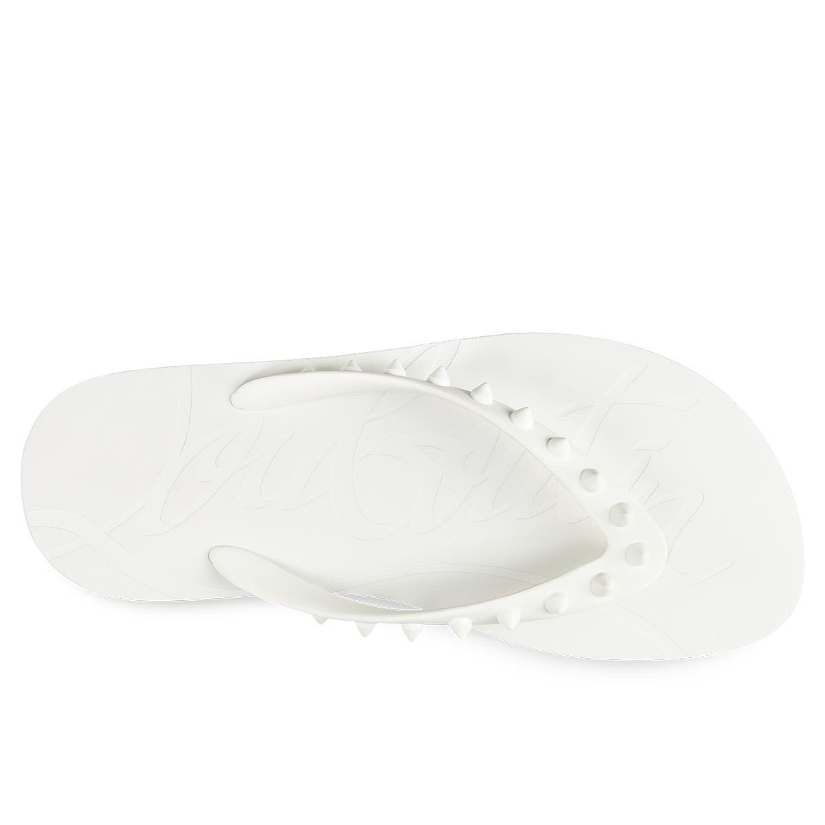 NWT Christian Louboutin LOUBI Spikes Studded Flip Flop Rubber Sandal Shoes Sz 46 image 3