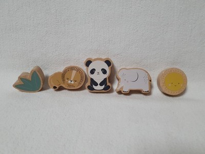 Vertbaudet Baby Kinder Holz Spielzeug Figuren Elefant Panda Löwe NEUwertig 