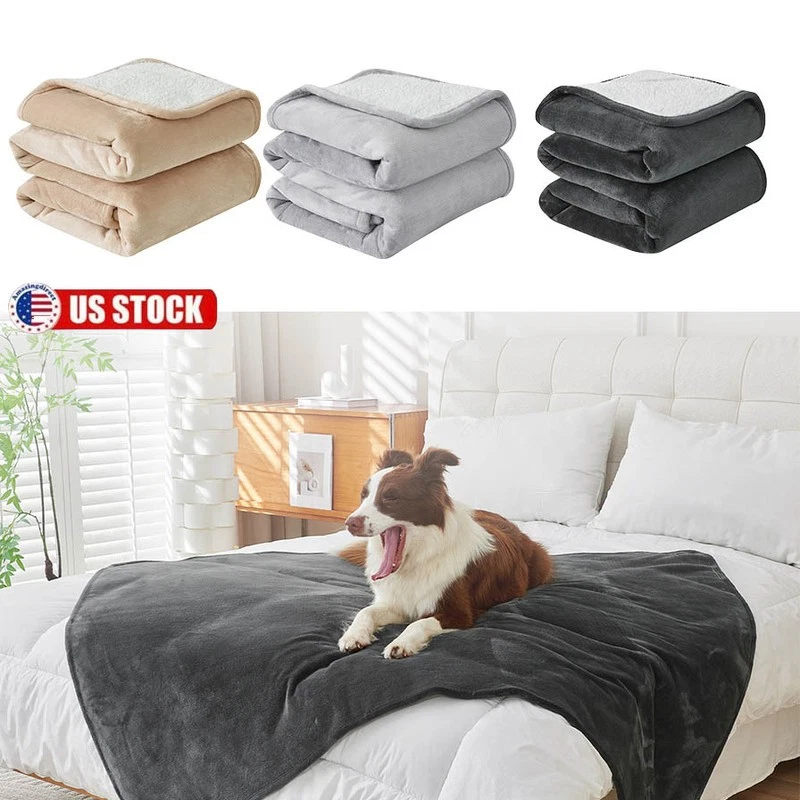 Waterproof Pet Blanket Soft Fleece Dog Blanket Pet Throw for Sofa Bed Couch