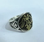 Regal 925 Sterling Silver Ring - Seljuk Empire Seal (Eagle) - 8g - Size 10.25 US