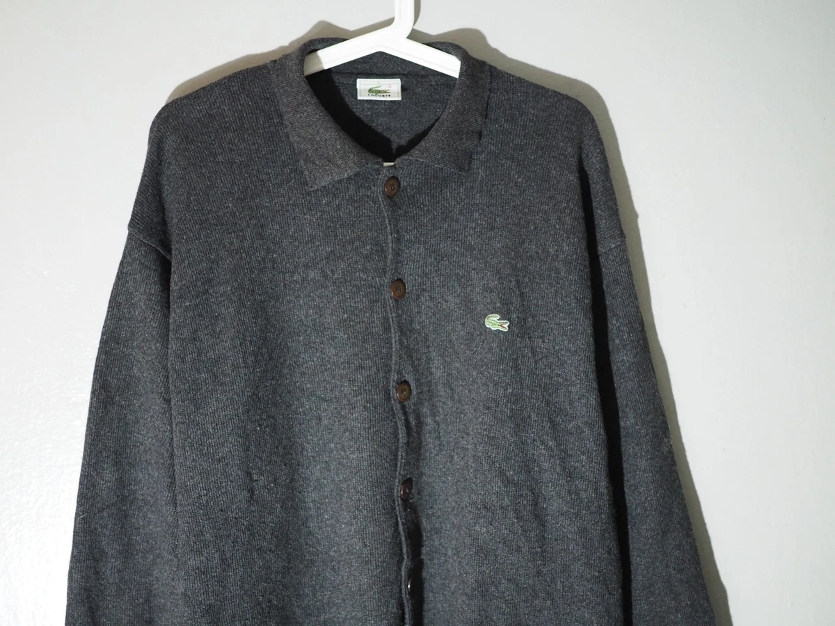 Cárdigan Polo Suéter Tejido Lacoste Años 90 De Colección Para Hombre L Lana
