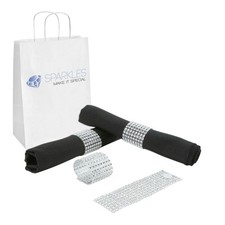 1000 Rhinestone Napkin Rings 8 Row - Reusable Fasteners - silver diamond wedding