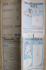 VTG Sewing Pattern Butterick 3753 Wedding 3 Bridal Veil Cap Headpiece UC FF