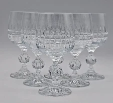 Bohemia Crystal Crystalex Belfast Wine Glass 5 5/8" Tall Set of 6