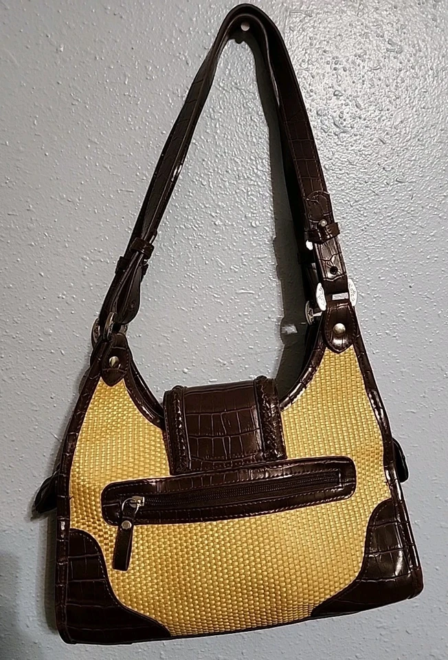 Bueno соломы и кожи сплетенный сумочки наплечная сумка - Изображение 2 из 4