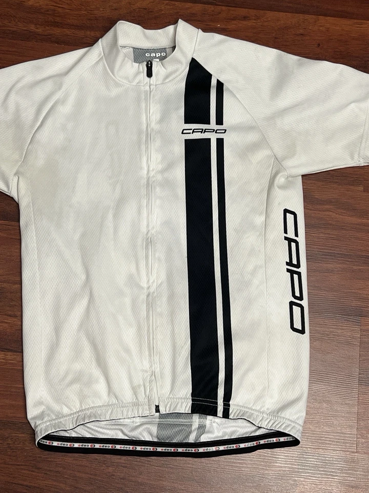 Capo Cycling Jersey Men’s XL White Black Full Zip - Image 2 of 4