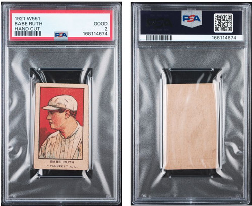 1921 W551 Babe Ruth PSA 2 Freshly Graded Exceptional Eye Appeal