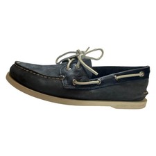 Sperry Top Sider Eye Tumbled Nubuck Leather Navy Blue Boat Shoes Men's US 9M New