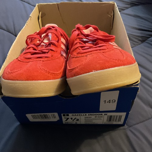 adidas Gazelle Indoor W Women’s Low Top Suede Lace-Up Sneakers Red/Pink IH6797