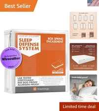 Low Profile Full XL Box Spring Cover - Hypoallergenic, Water Resistant, Zippered