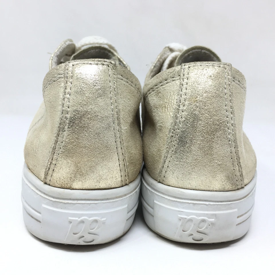 Paul Green Bixby Shoes Sneakers Womens Size 7 US 4.5 UK Gold Leather Lace Up - Image 3 of 4