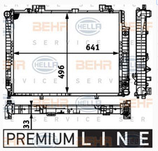 HELLA 8MK376712-741 Wasserk&uuml;hler f&uuml;r MERCEDES-Benz E-Klasse W210 - 2.0 2.2CDi