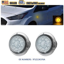 For 2010-2021 Ford Transit Connect Clear Amber LED Side Marker Repeater Light 2x