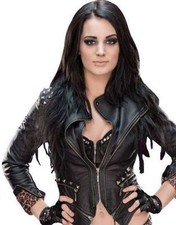 Wwe Wrestler Diva Paige Nxt Womens Black Leather Studded Biker Women Jacket