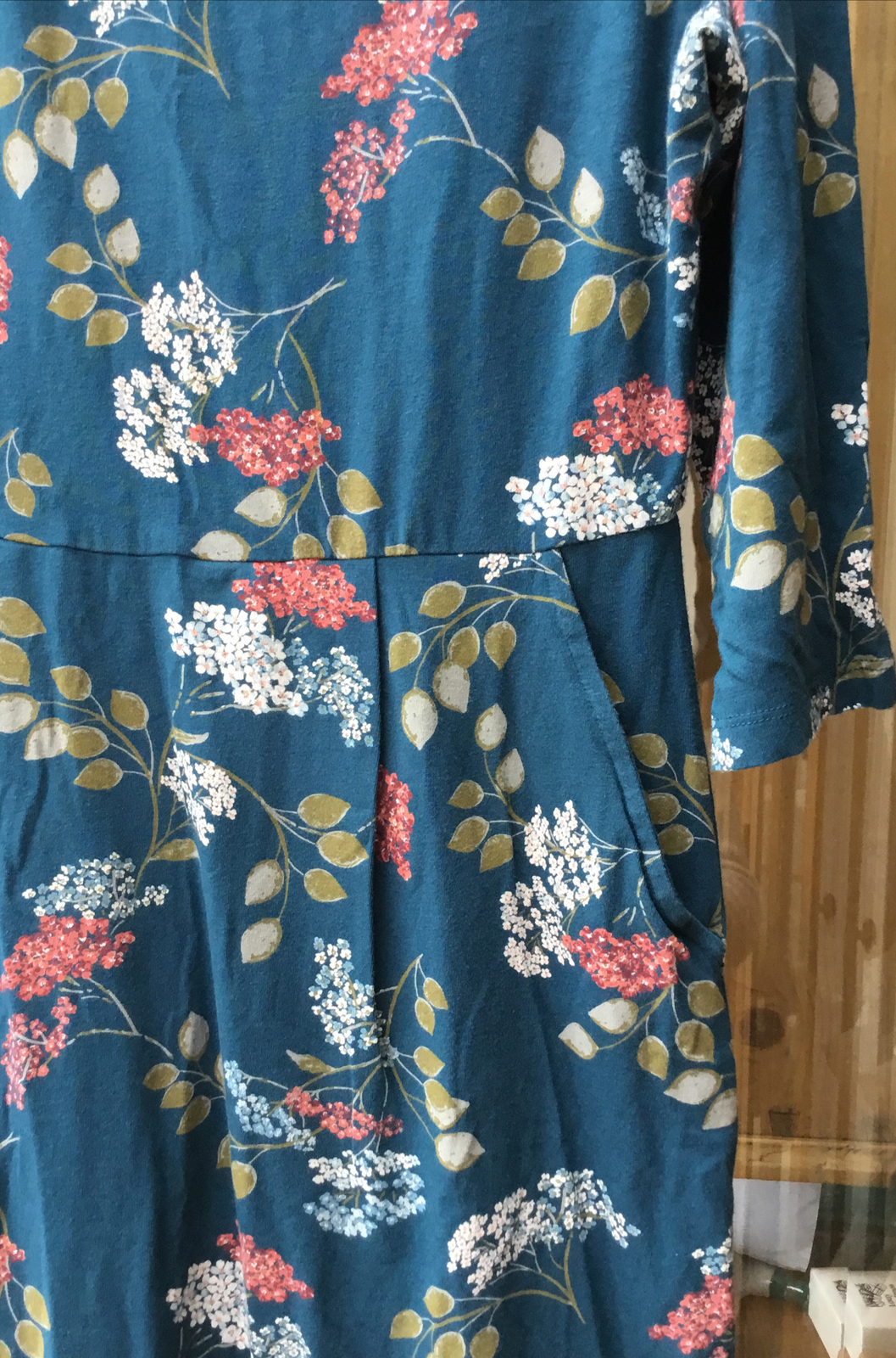 SEASALT Teal Tamsin cotton jersey dress 3/4 sleeves size 12 eBay