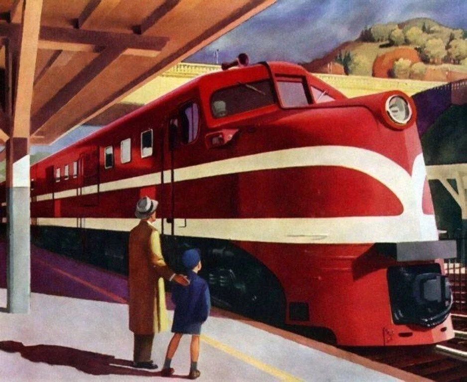 Locomotora americana: Edward Hopper: 1944: impresión artística para enmarcar Foto 2 de 2