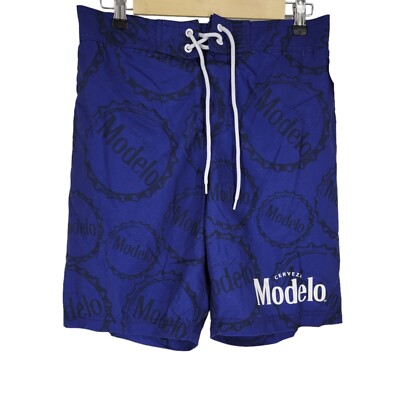 Cerveza Modelo Blue Black Stitch Board Shorts Polyester Small 30x8 Normcore